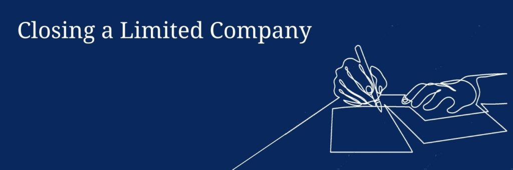 Closing a Limited Company image with illustration of a contract