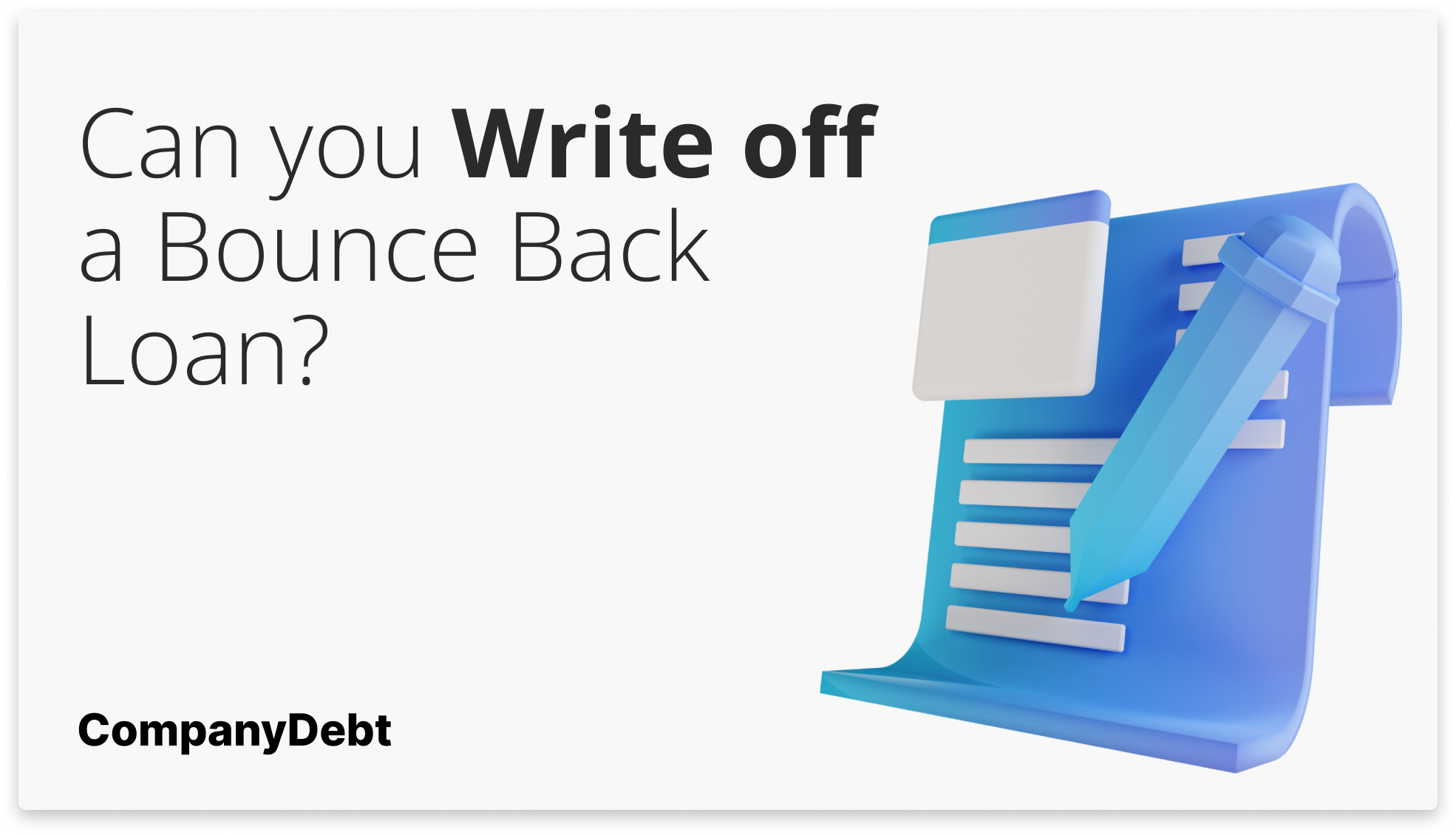 Can you Write off a Bounce Back Loan?