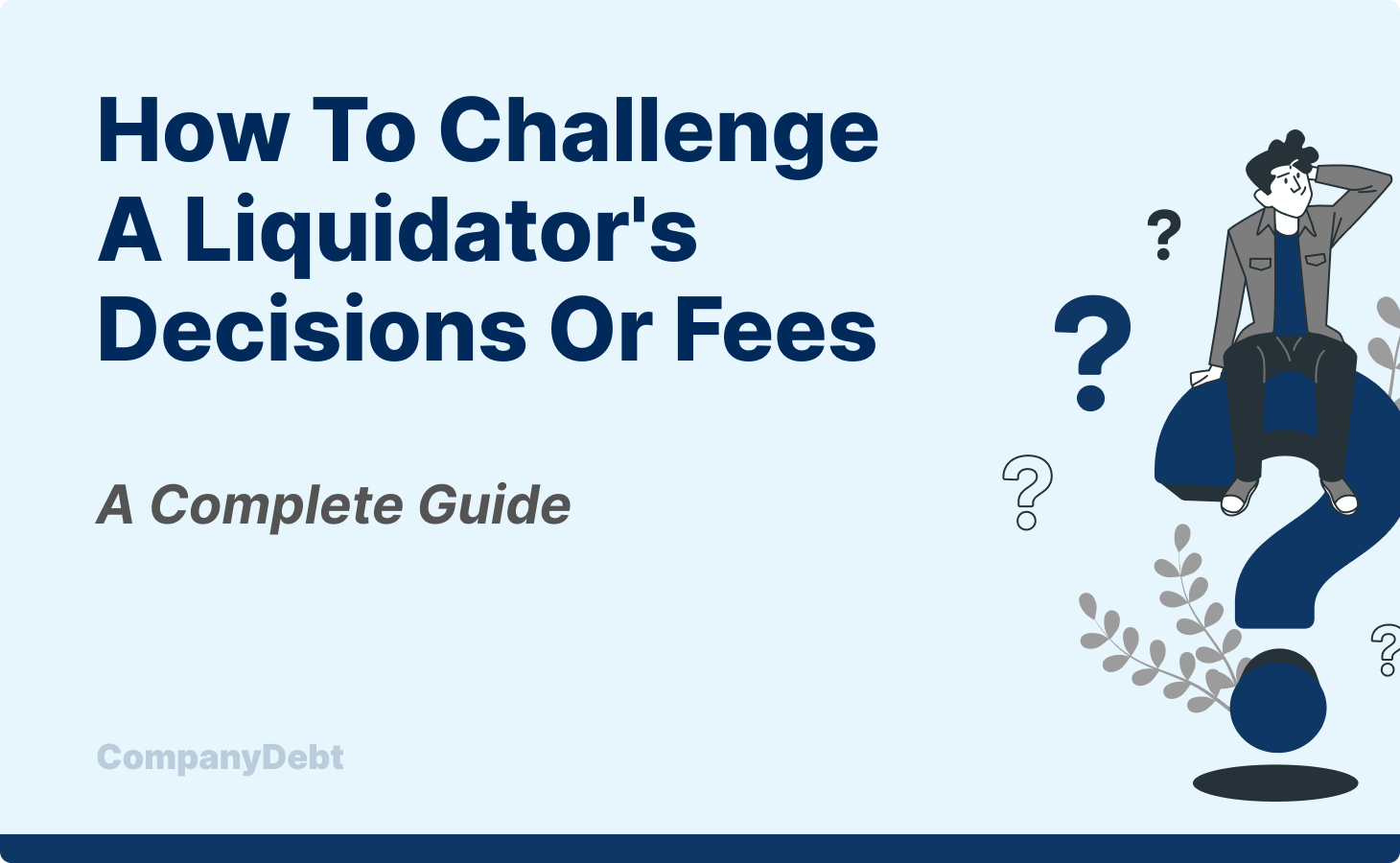 How to challenge a liquidator’s decisions or fees complete guide illustration with confused person and question marks
