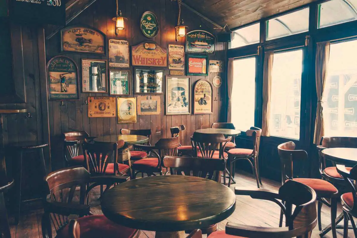 A traditional British pub interior
